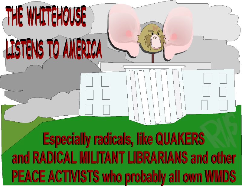 RW Spisak Cartoonist - Whitehouse spooks listen to everything